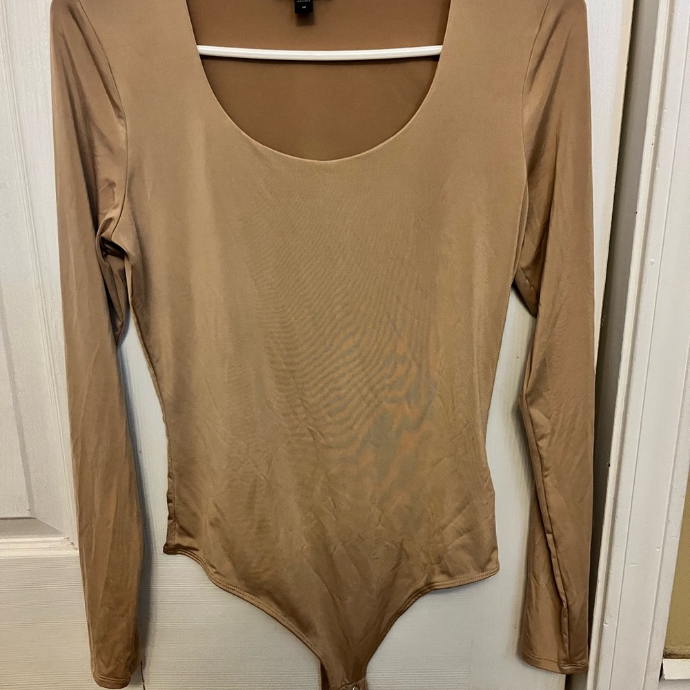Express Camel Long Sleeve Bodysuit